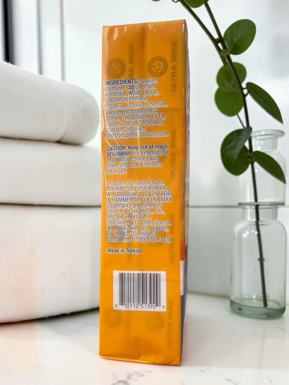New And Sealed TWO 8-Packs Arm & Hammer Ultra Max Bar Soap Cool Water 3.5 oz ea